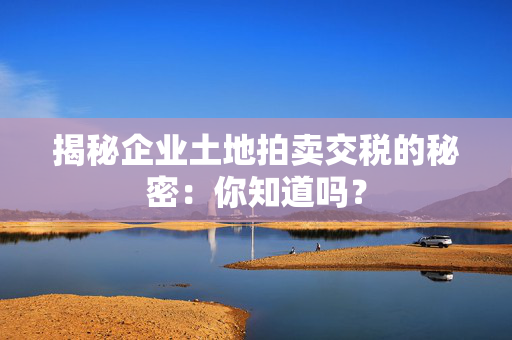 揭秘企业土地拍卖交税的秘密：你知道吗？