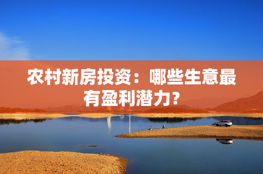 农村新房投资：哪些生意最有盈利潜力？